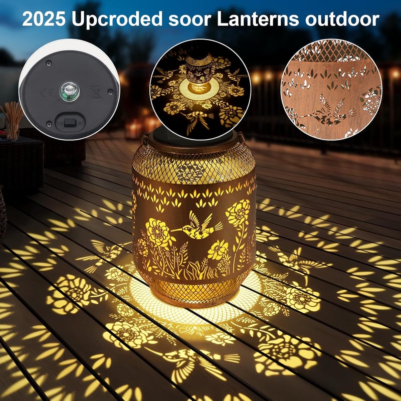 Doogarden Solar Lanterns Outdoor Waterproof Christmas Birthdays Gifts for Women Mom Grandma Butterfly Garden Decor Metal Hanging Solar LED Lights for Patio(Butterfly Flock-2P) - Image 5